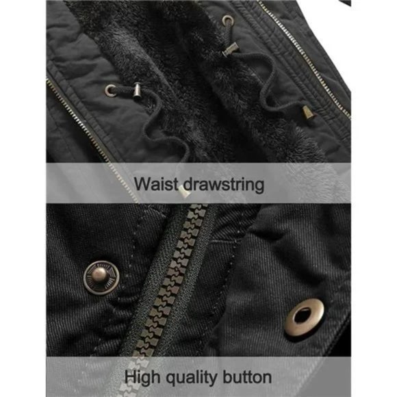 NEW MEN'S Winter Coat Warm Thicken Dark Grey - Picture 4 of 7